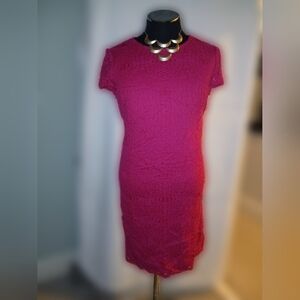 Magenta eyelet cocktail dress